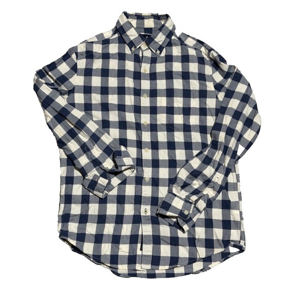 American Eagle Outfitters Tops - American Eagle Women's‎ Dress Long Sleeve Button Up Down Sz Small Blue Checkered